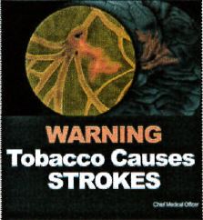 Jamaica 2013 Health effects stroke - clot, fatal smokeless warning only (back)